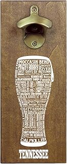 Torched State Craft Beer Typography Magnetic Beer Bottle Opener with Cap Catcher (Tennessee) | Wall Mounted Bottle Opener Refrigerator Magnet | Makes a Great Gift for Men, Beer Lovers, and Collectors