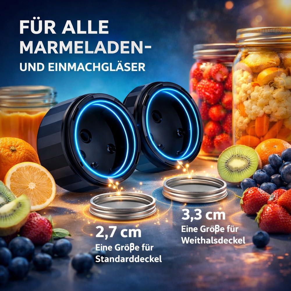 EcoSeal™ Pro Vakuumierer Vakuumiergerät für alle Gläser - Verbessertes Modell!