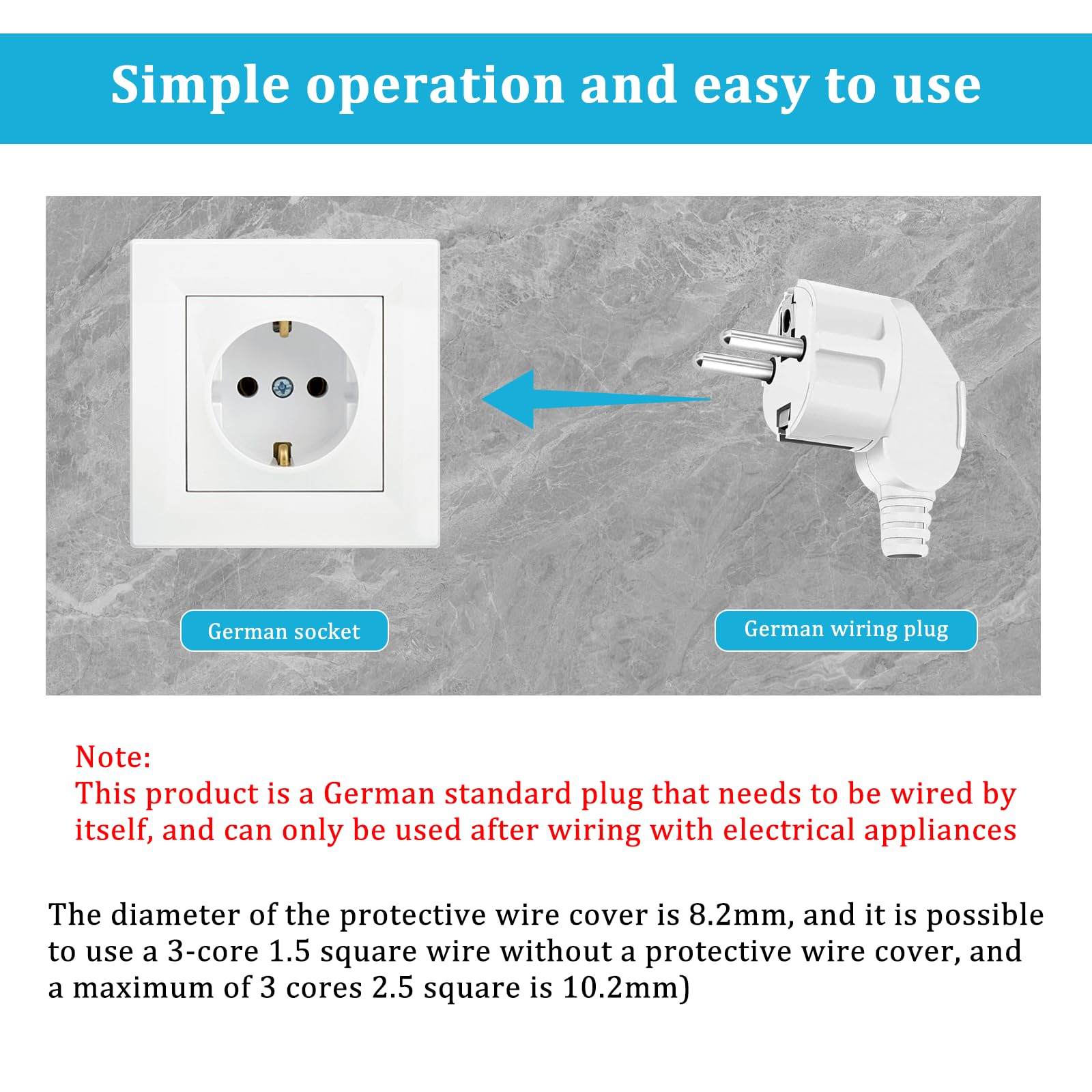 2 Conectores Schuko En ángulo Blanco - Enchufe De Seguridad 16A 250V Para Cable De Extensión Exterior