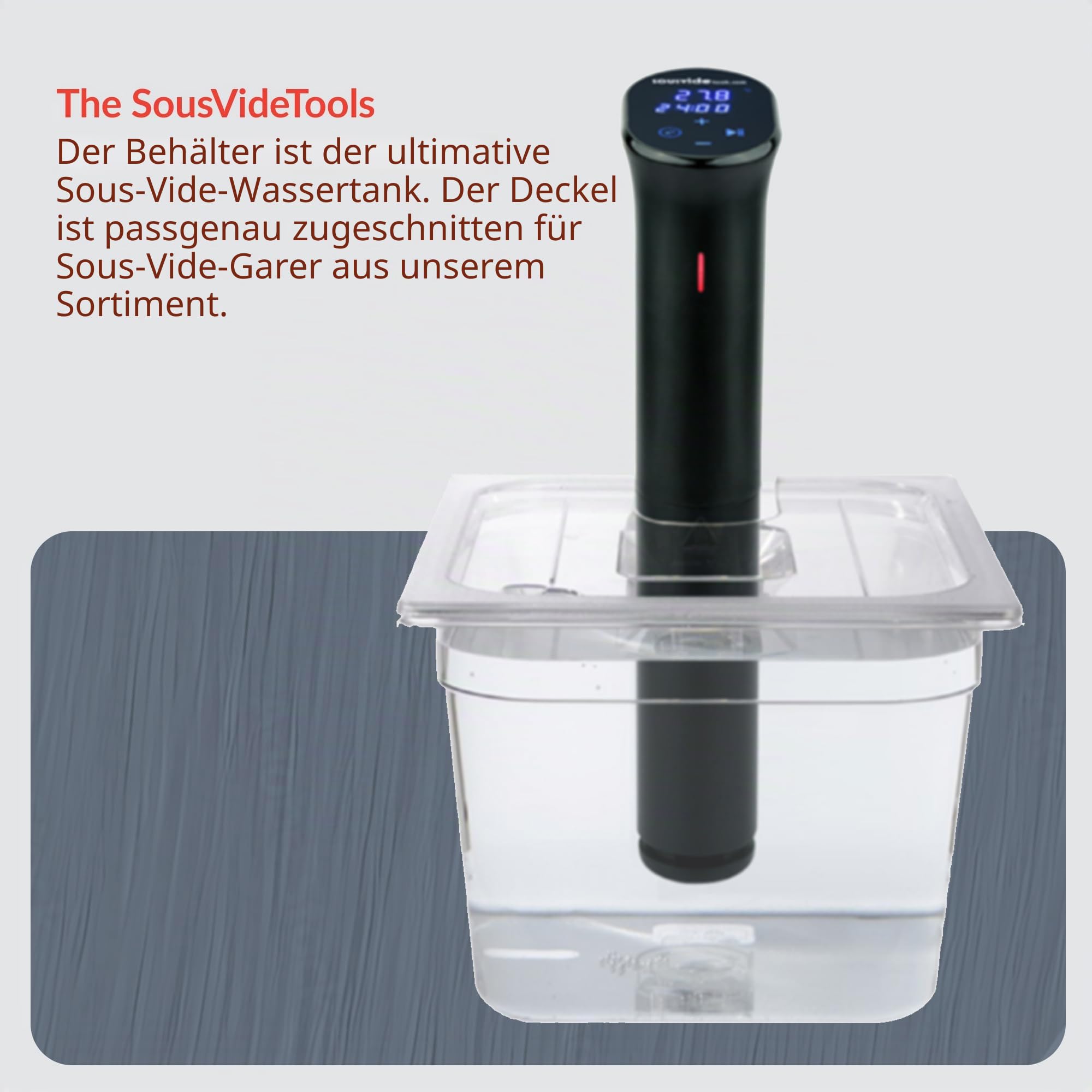 SousVideTools Behälter aus Polycarbonat, 11,6 l, mit Deckel passend für den Sous-Vide-Stick von Anova, durchsichtig, zum Garen, frei von BPA, nicht-haftend und spülmaschinengeeignet