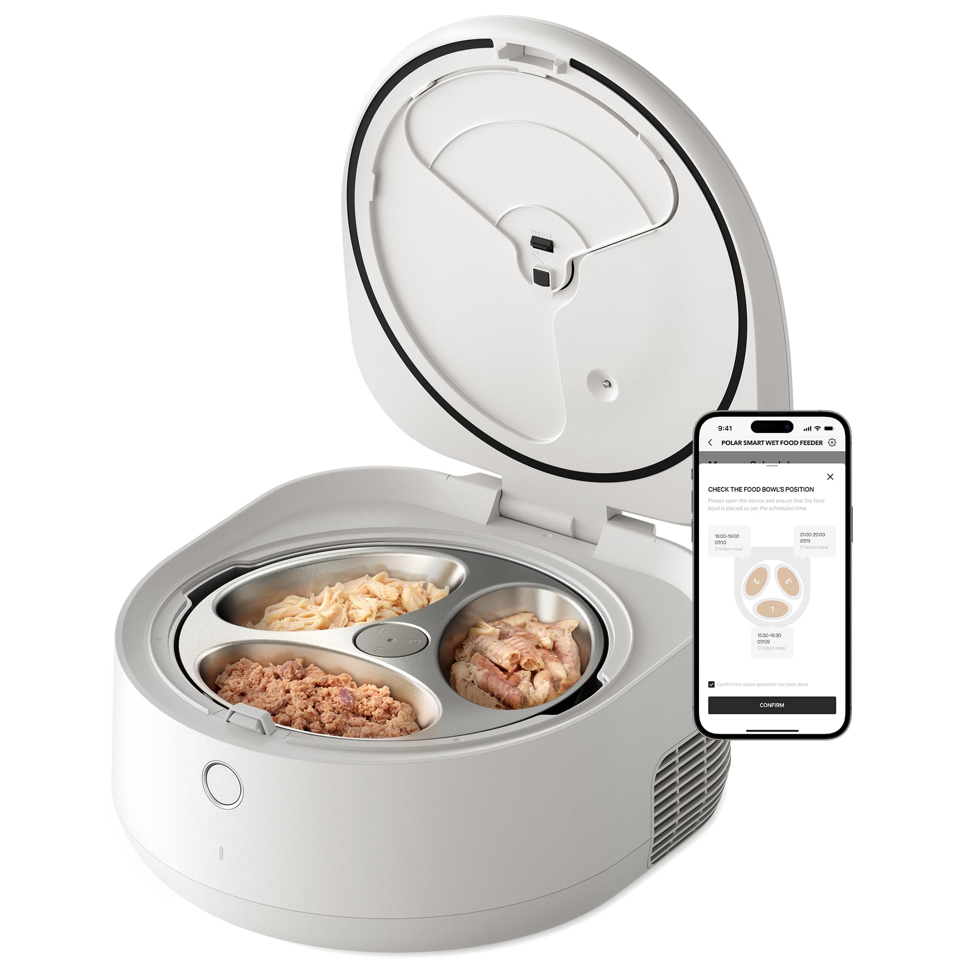 Photo 1 of PETLIBRO Automatic Cat Feeder Wet Food with Stainless Steel Bowl, Refrigerated Auto Cat Feeder with Semiconductor Cooling, 3 Fresh Meals for 3 Days, App-Controlled Pet Food Dispenser, Easy to Clean