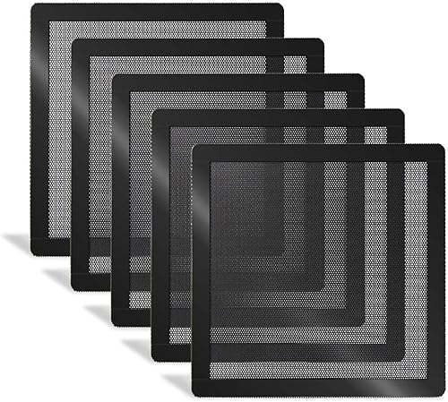 Filtro de polvo para ventilador de PC de 4.724 in y 5.512 in, marco magnético, rejillas de ventilador de computadora, malla de polvo negro, pantalla