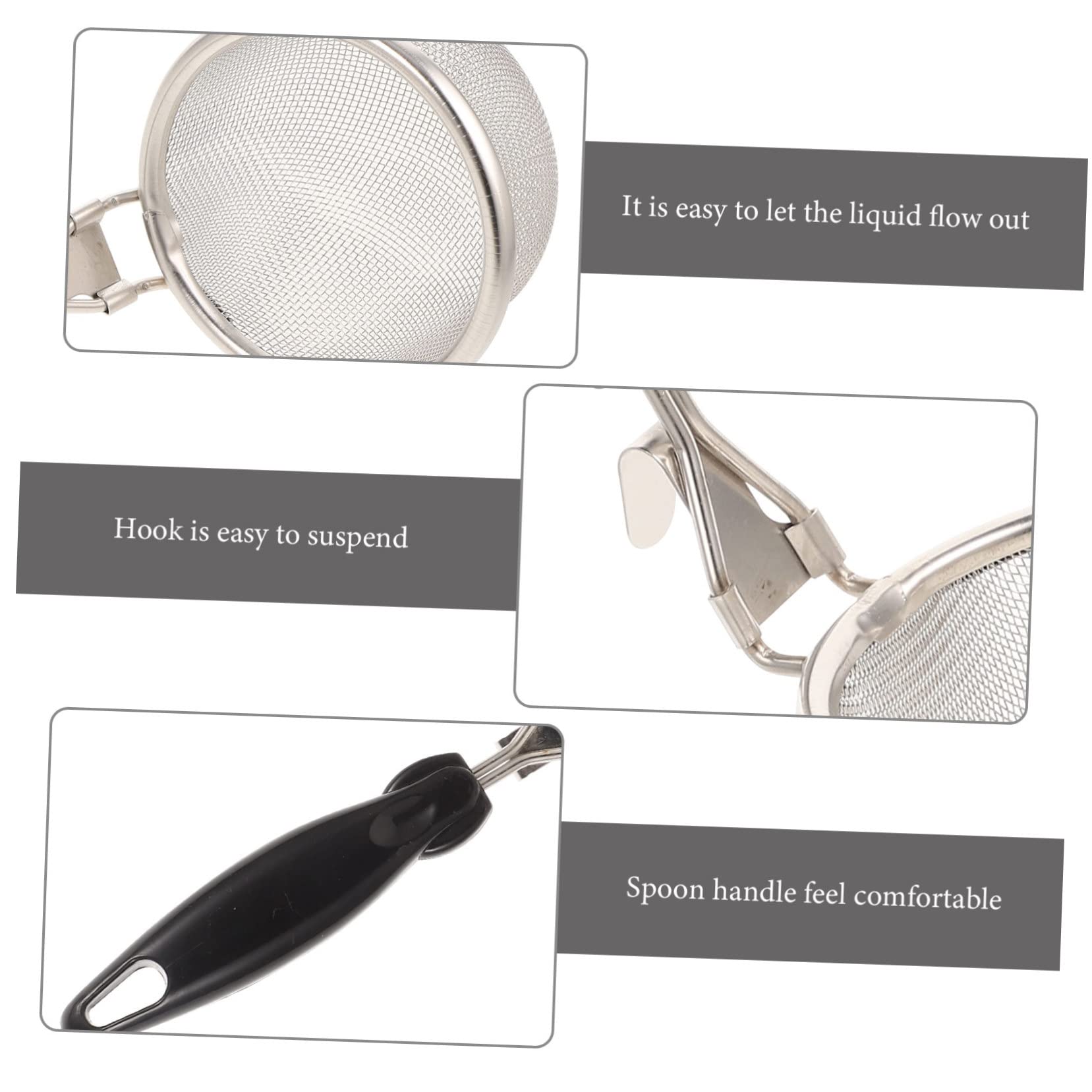 3piezas Colador Inoxidable Mango y Diseño Ranurado Para Pasta y Fideos Para Escurrir Verduras y Comidas