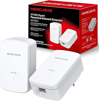 MP500 KIT AV1000 Gigabit Powerline Adapter Kit, WiFi Extender Speed Up To 1000 Mbps, 300 meters Range, Eliminate WiFi Dead Zones, No Configuration required, Package may vary