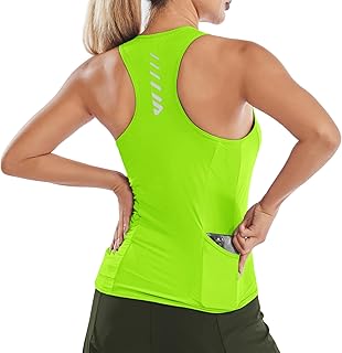 Sleeveless Cycling Jersey Women Runing Shirts Vest Bike top Summer Biking Tank with 4 Pockets Green
