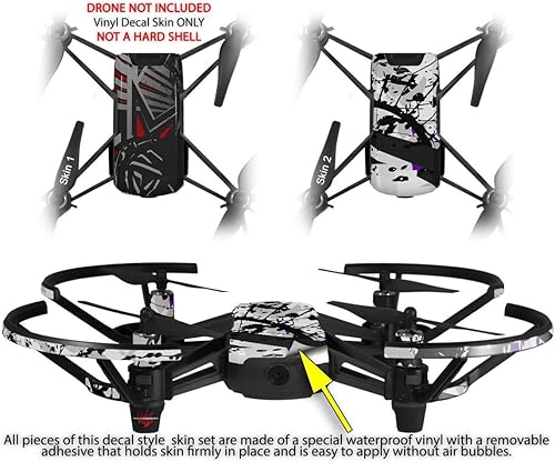 Miniatura 2 de Skin Decal Wrap 2 Pack para DJI Ryze Tello Drone Baja 0023 Rojo Drone no incluido
