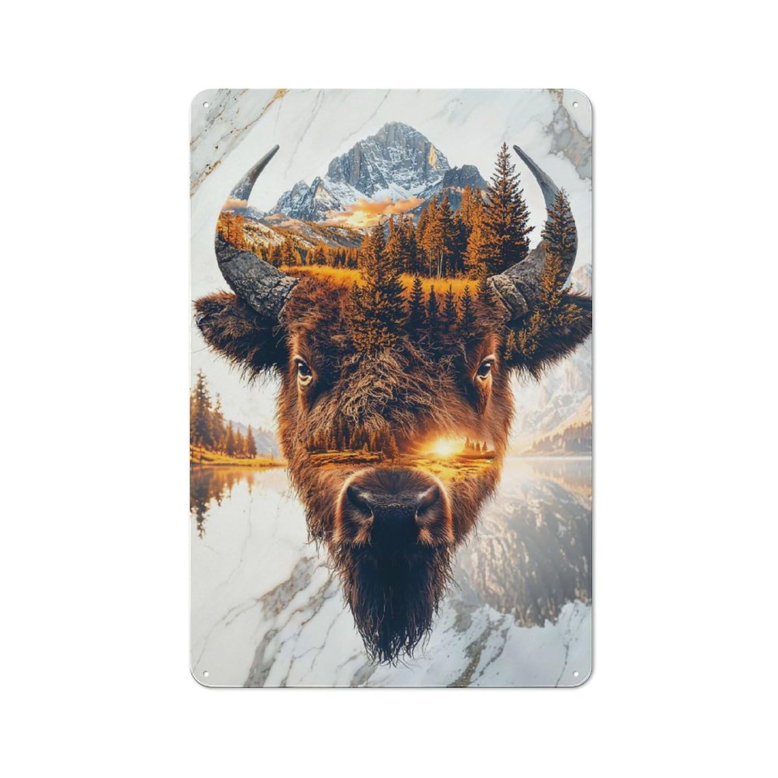 Junmoney Wild Spirit Of The Prairie Metal Sign 30X20cm With For Pub Or Café, Retro Decor, For Cooler-Month Interiors With Retro Character