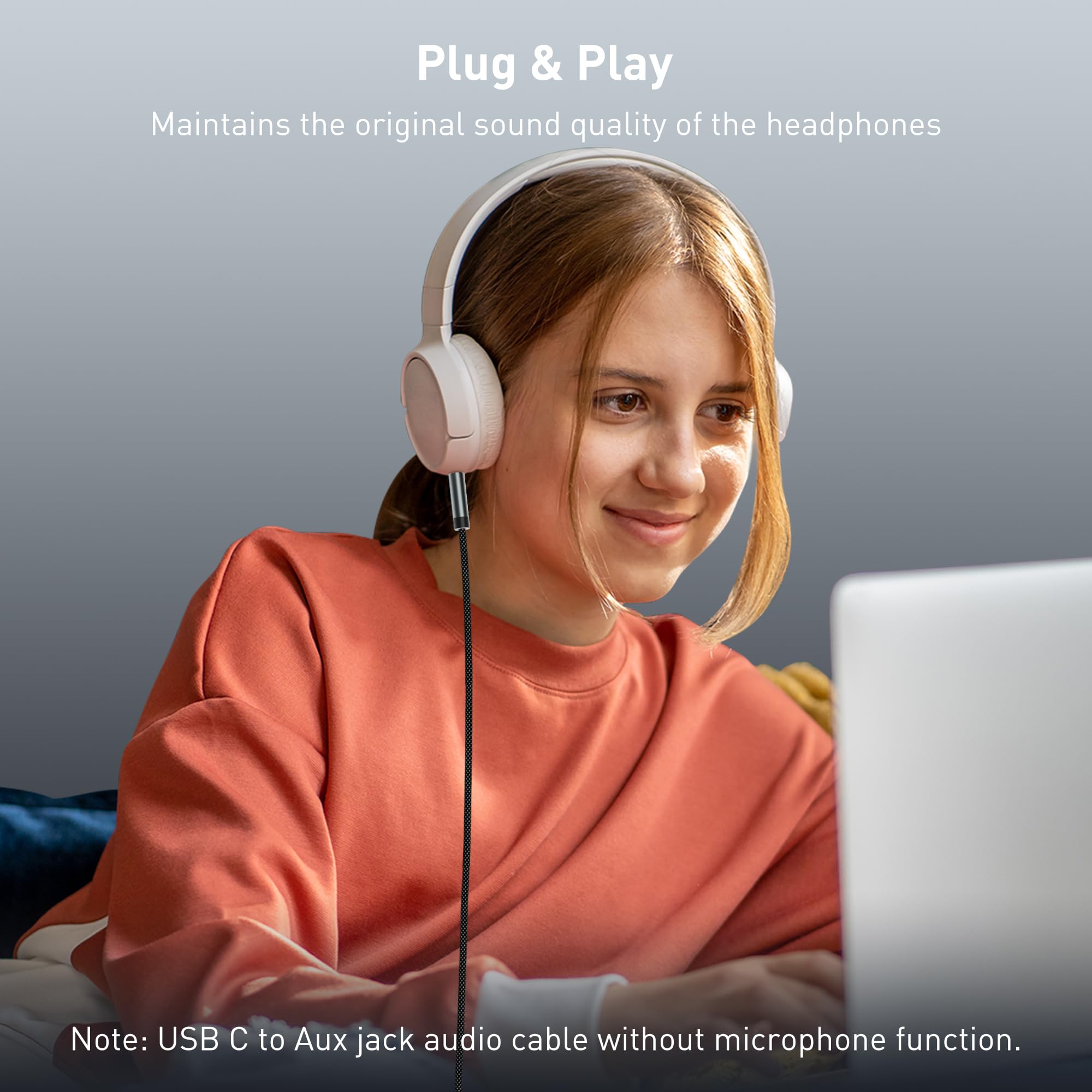 YISH Kabel Aux USB C 1M: kabel USB C na 3,5 mm Aux Jack, kabel typu C na 3,5 mm Audio Nylon z chipem DAC kompatybilny z iPhone 17 Pro/16 Pro Max, Samsung Galaxy S25/S24/S23, Ultra Audio, do samochodów