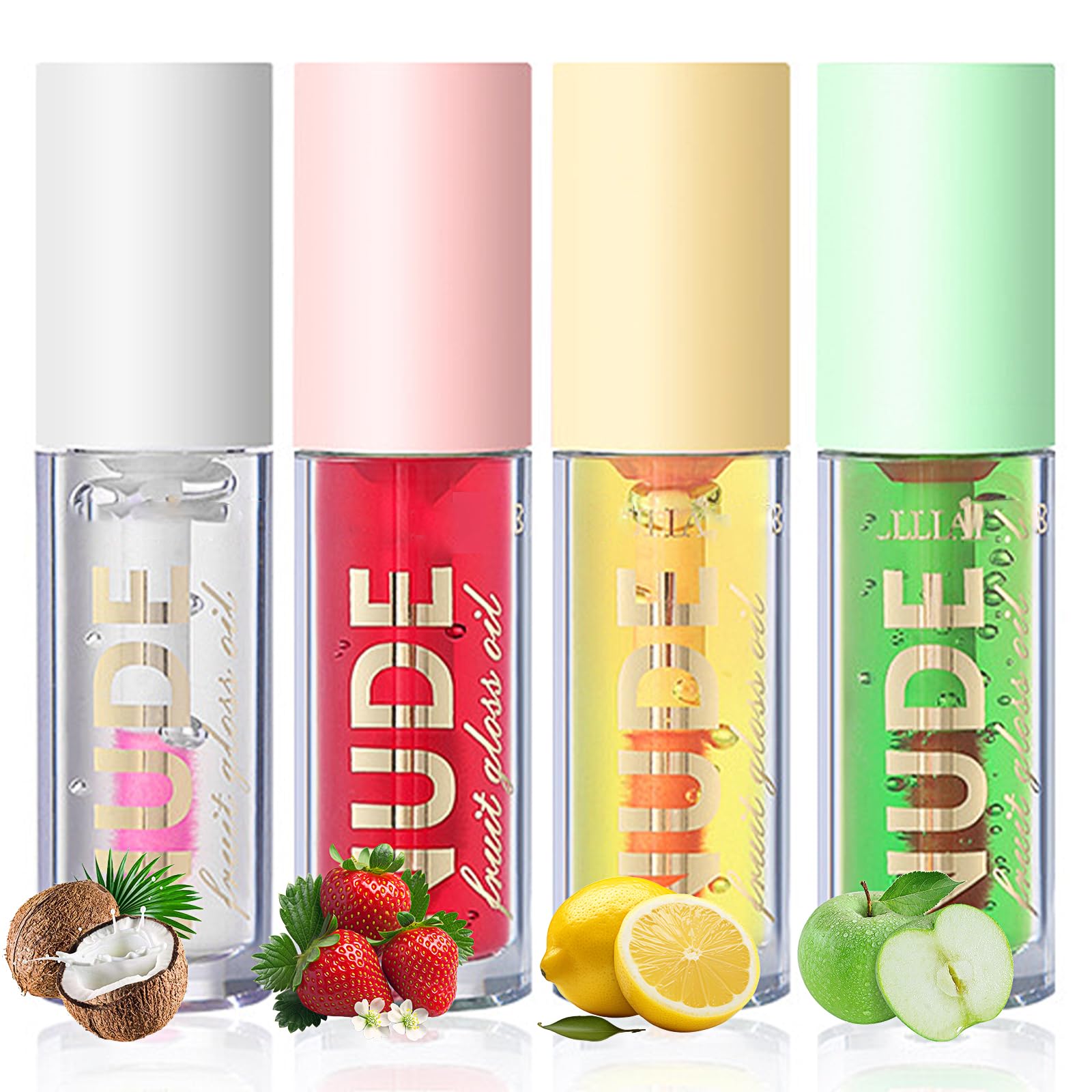 Fruit Color Changing Lip Gloss Lipstick Set Temperature Color Changing Lip Oil Tinted Lip Stain Lip Balm Long