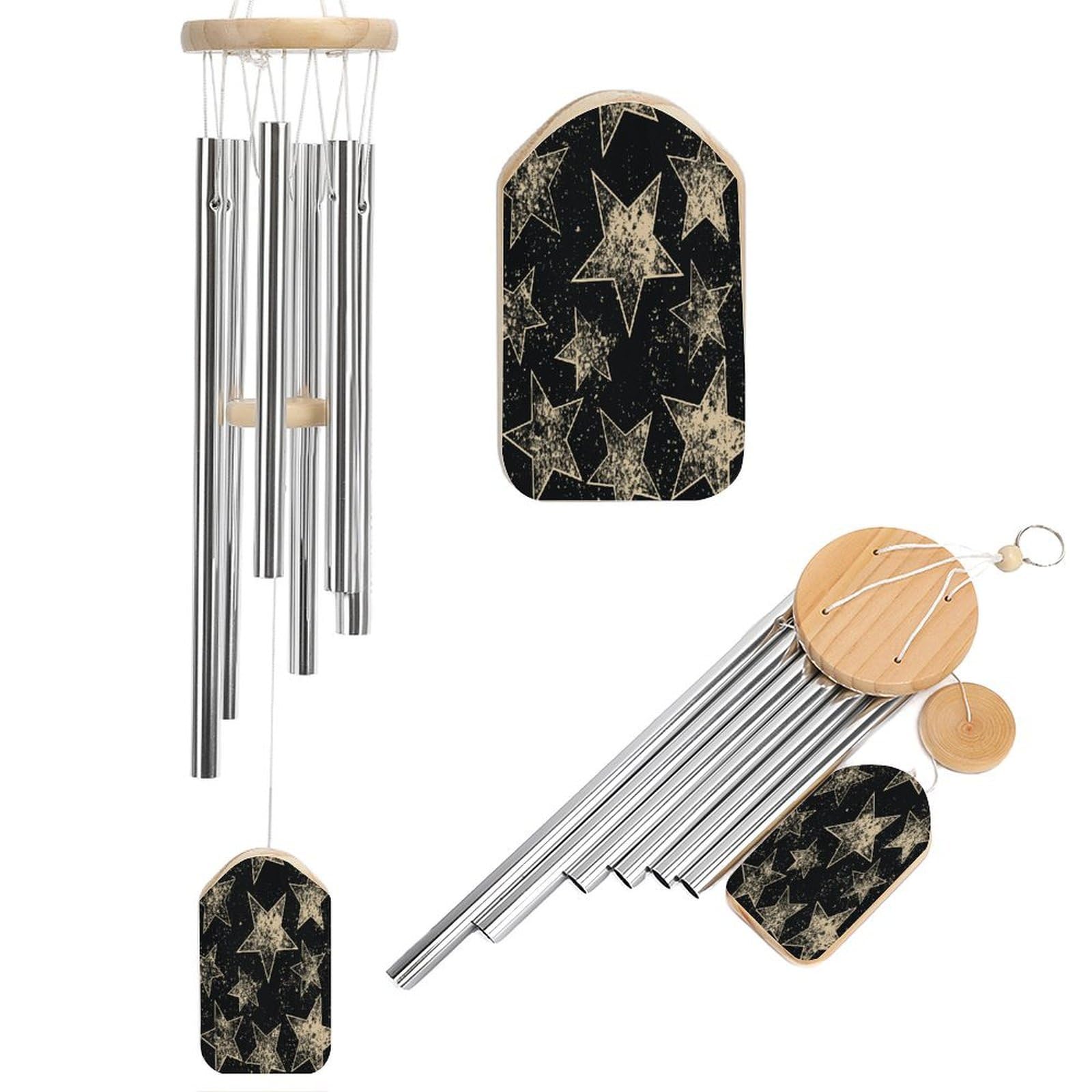 Star Wind Chimes for Outdoor Large Deep Tone Aluminium Wind Chimes Soothing Melodic Sound 20.5" Hanging Metal Windchimes Outdoors Decor for Patio Porch Yard
