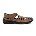 MARDI GRAS Men's Leather Fisherman Sandals, Closed Toe Sandals for men (Tan, UK Footwear Size System, Adult, Men, Numeric, Medium, 7) gallery image