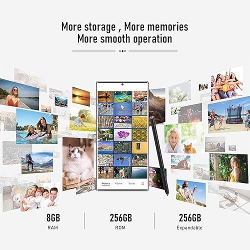 Miniatura 2 de Teléfonos Android desbloqueados S23 Ultra Teléfono celular 2023 Android 13 Teléfono móvil con SS Pen, 8GB+256GB, pantalla de 6.8", cámara de