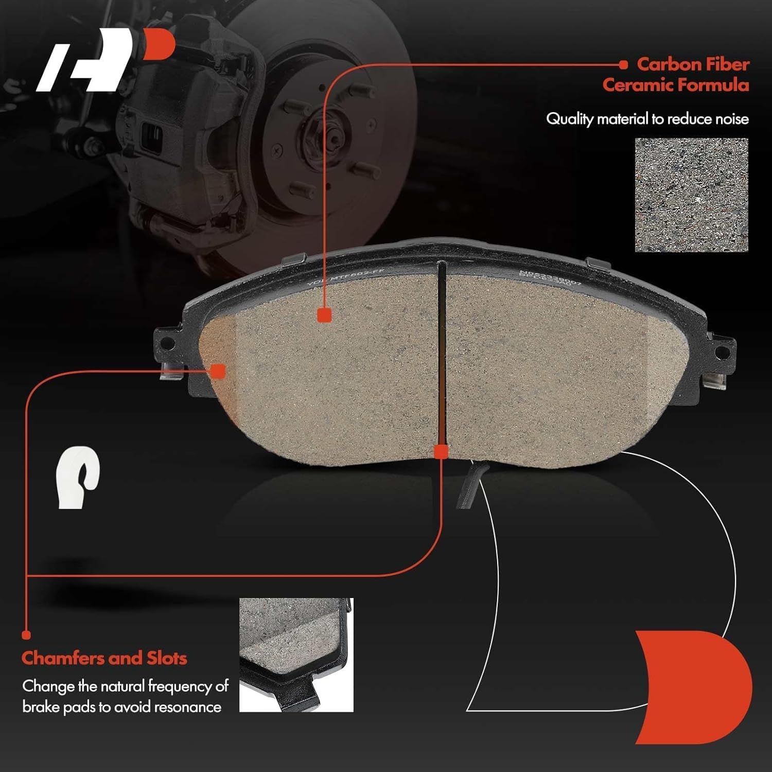 A-Premium Front Ceramic Brake Pads Set Compatible with Volkswagen Jetta 2019-2022, Tiguan 2018-2022, GTI 2016-2021, Arteon 2019-2021, Golf R 2015-2019 & Audi Q3 2019-2021, S3 2015-2020, 4-Pack