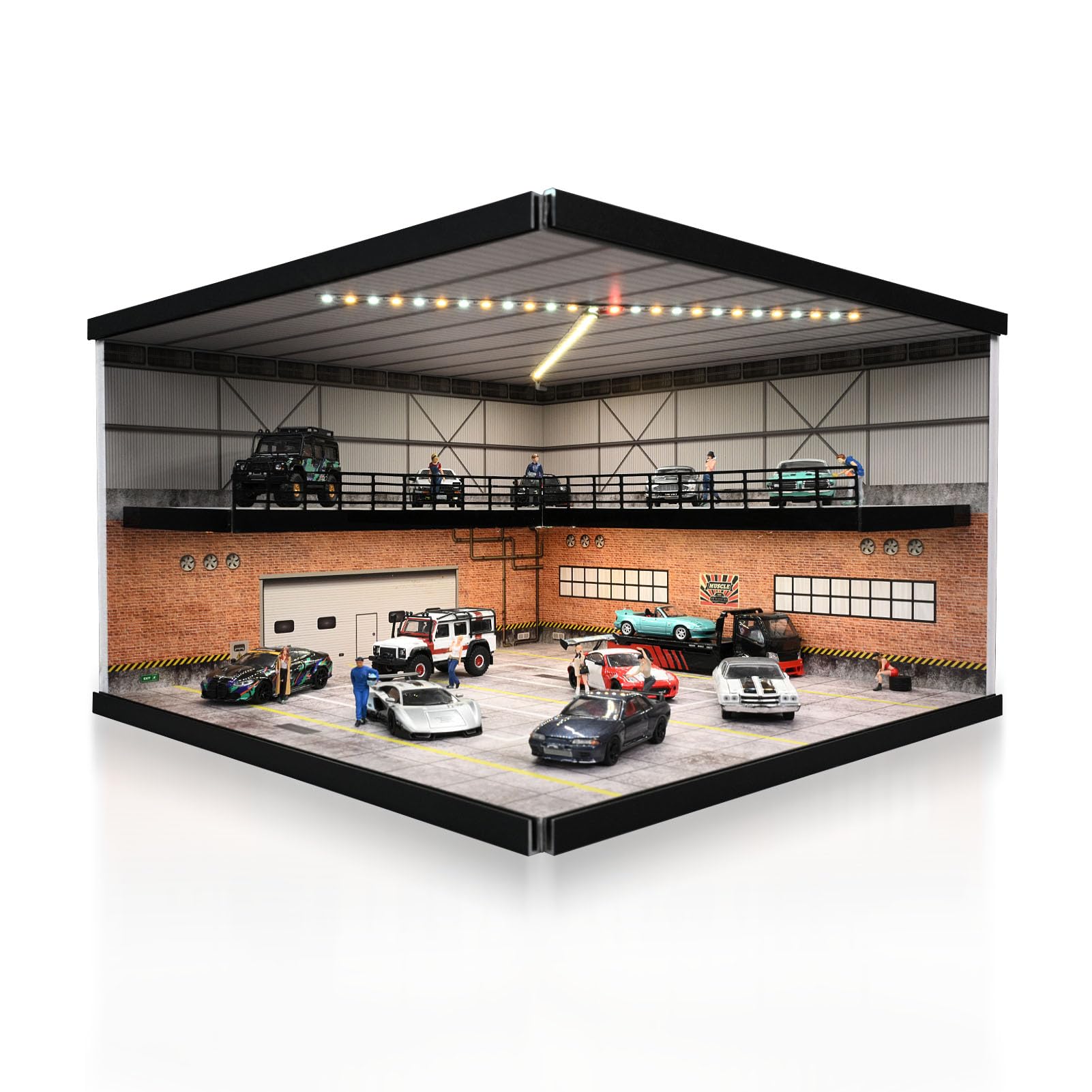 Amazon.com: 1/64 Diorama 2 Tier Garage Display Case for 1:64 Hot