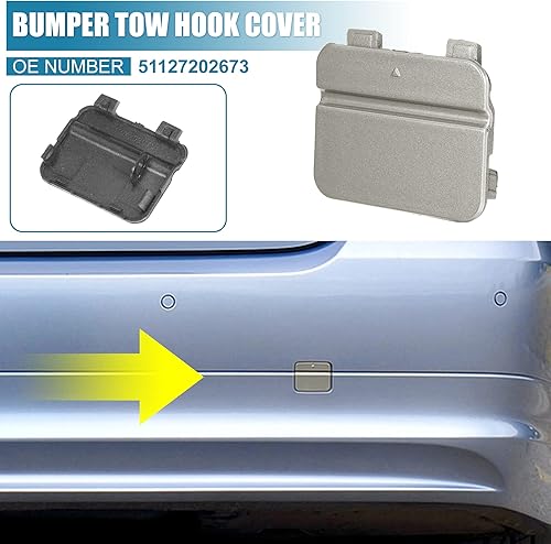 Miniatura 8 de X AUTOHAUX Cubierta de gancho de remolque para parachoques trasero, gancho de remolque de automóvil, repuesto de cubierta de orificio de ojo