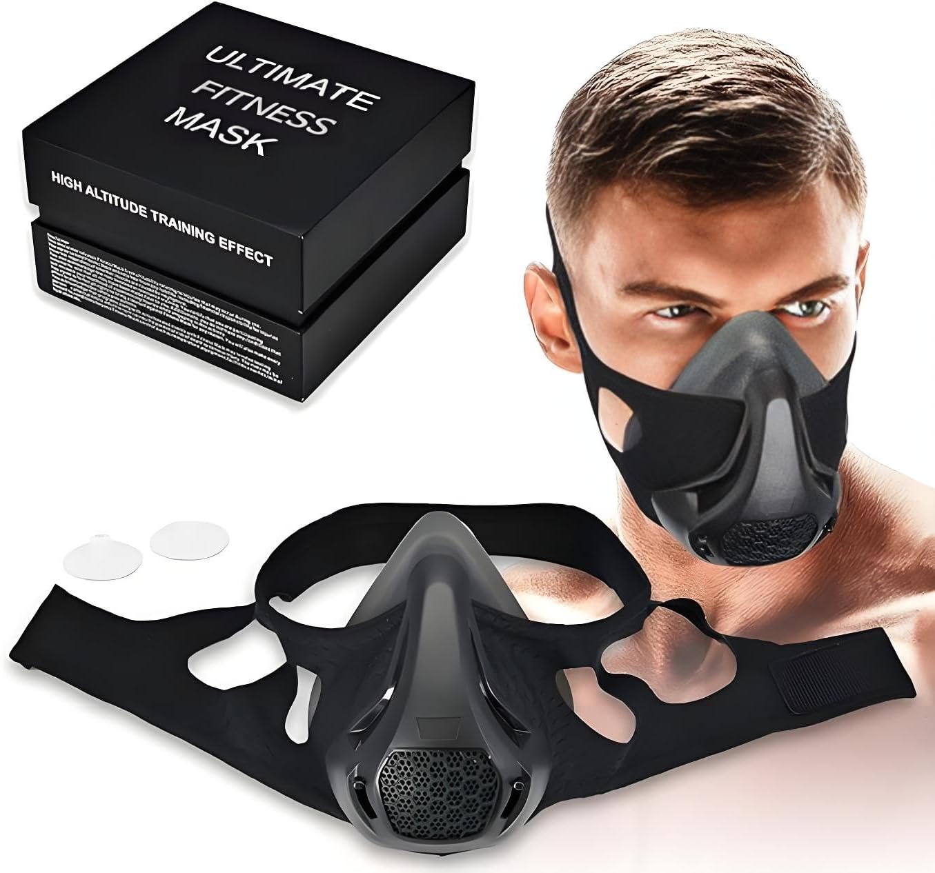 High Altitude Training Mask, 24 Levels of Breathing Resistance, Black, Ultimate Equipment for Cardiovascular Workouts and Fitness