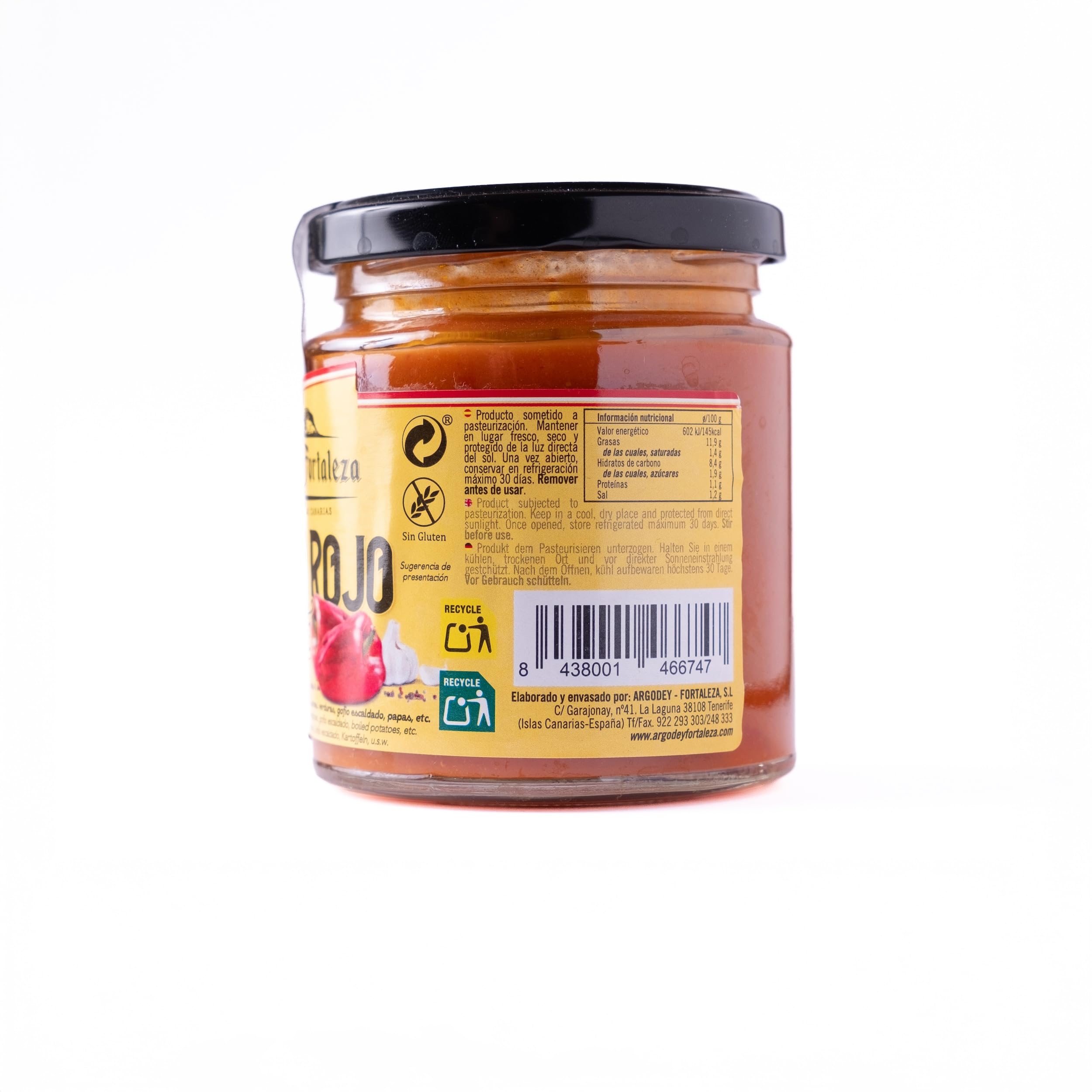 Argodey Fortaleza Mojo Rojo Suave 200g - Autentica Salsa Canaria para Untar
