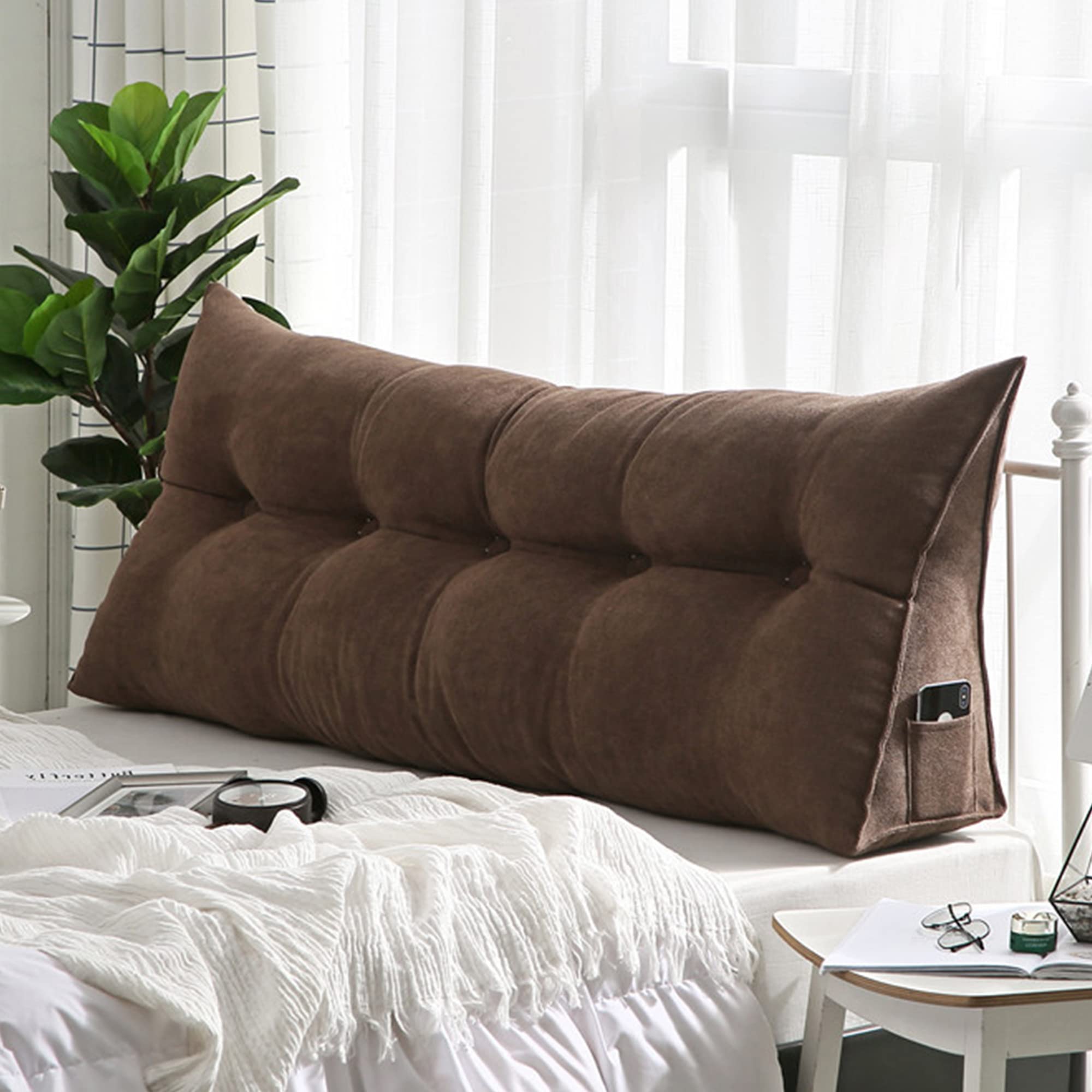HEATHE Cuscino da Lettura Cuscino a Cuneo per Soggiorno e Camera da Letto Cuscino a Triangolo Cuscino Cuscino Testiera Letto,Ottimo per Leggere, Guardare la TV,Giocare