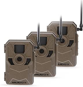 MUDDY Merge 3-Pack Cellular Trail Cameras – 26MP, LTE Dual SIM, Color Night Vision, App Control – Includes 3 Cameras for Ultimate Coverage asin的图片