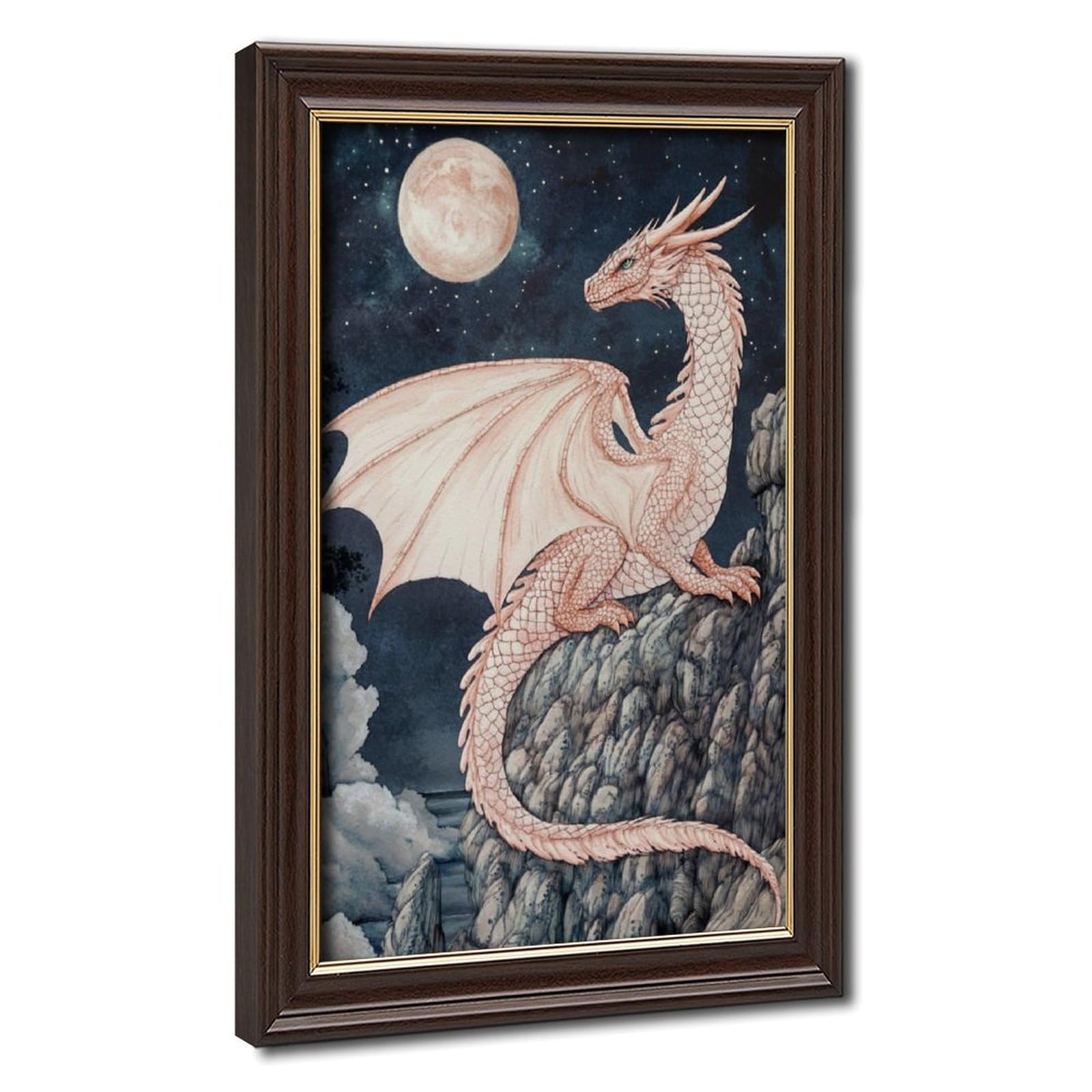 Bareronor Pink Dragon Poster Canvas Poster Bedroom Decor Landscape Office Room Decor Gift 24" L X 36" W