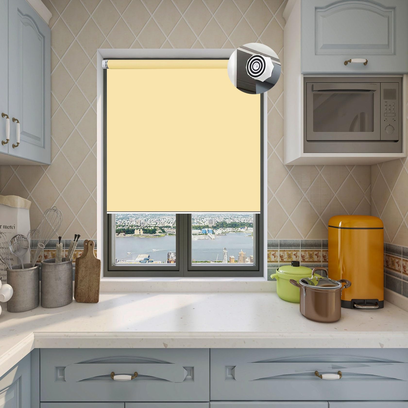 Window Shades 45 x 160 cm Thermal Insulated UV Protection, Blackout Window Curtain in a Variety of Sizes Ideal for Bedroom, Nursery, Beige — image 1