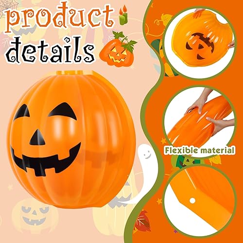 Miniatura 4 de Retisee Cubierta de luz de calabaza de Halloween, pantalla de lámpara Jack O Lantern de 20 pulgadas de profundidad x 22 pulgadas de alto, pantalla