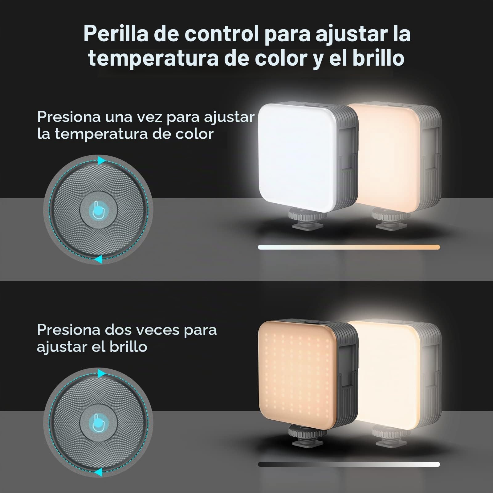 SMALLRIG P96 Luz de Video LED, Luces LED Portátiles para Cámaras, 96 Perlas LED para Iluminación de Video y Fotografía, Panel Recargable 2200mAh CRI95+ 2700-6500K - 3286B (Paquete de 2)
