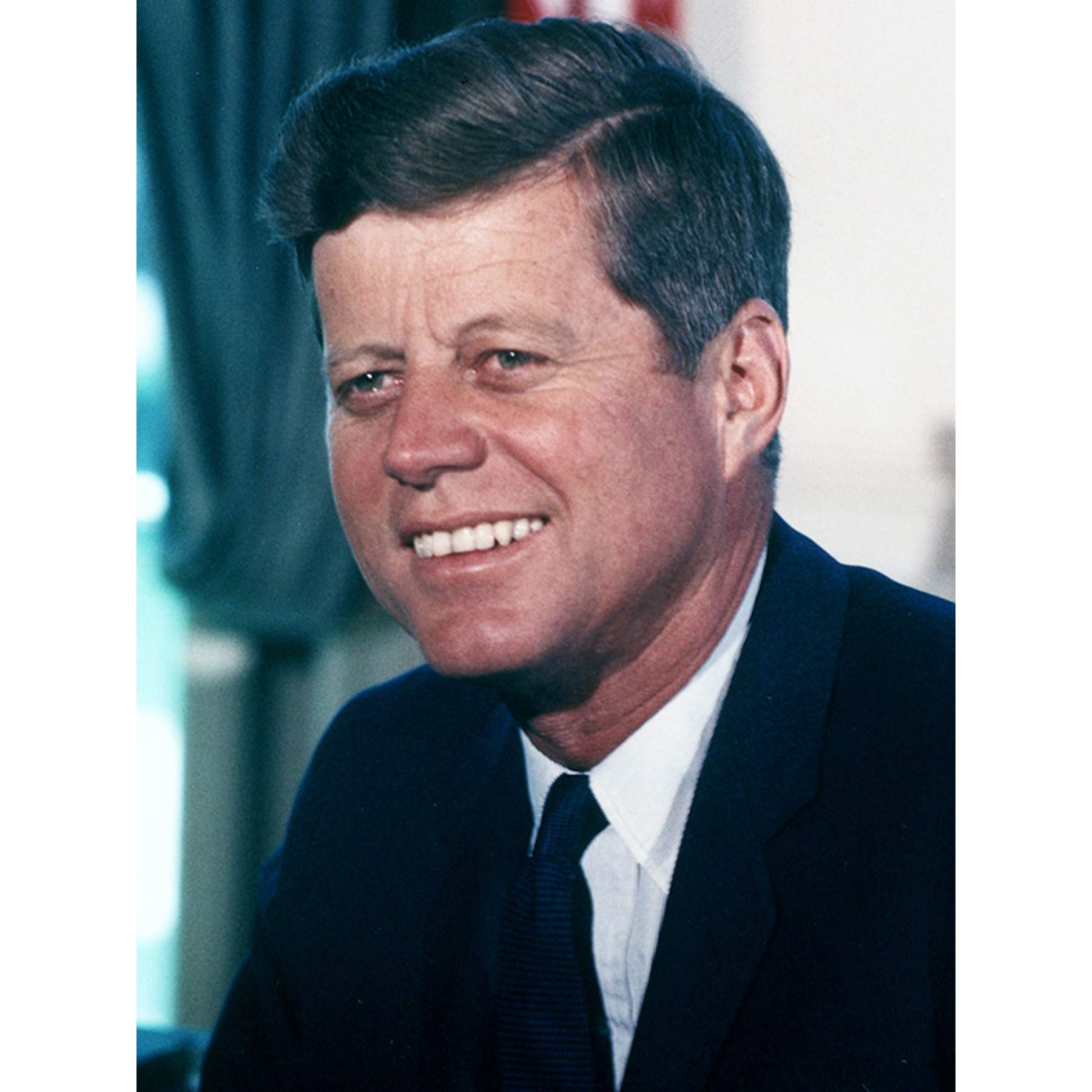 Portrait John JFK Kennedy President White House Photo Premium Wall Art Canvas Print 18X24 Inch