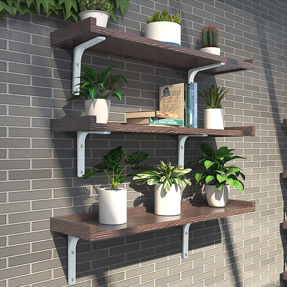 Staffe Per Mensole Sayayo 125x75 Mm - 4 Pezzi, Acciaio Inox, Portata 15kg, Bianco