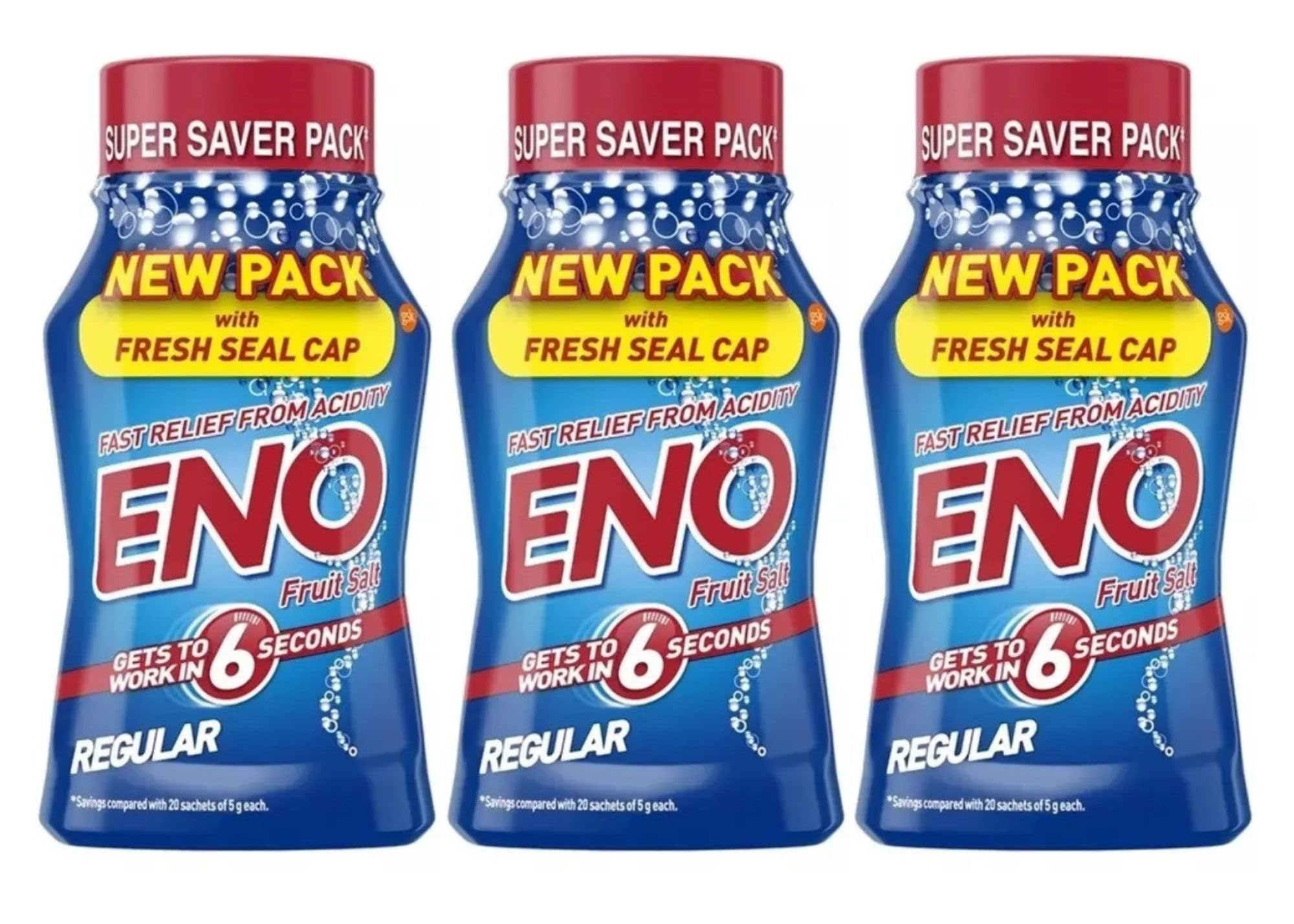 ENO Fruit Salt Regular 100g Pack of 3 Fast Relief from Acidity Gentle on Your Stomach
