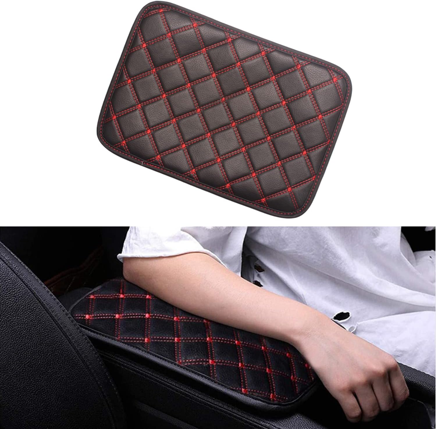 Monrand Car Armrest Cover, Universal Center Console Cover Waterproof Car Center Armrest Cover for Most Vehicle, SUV, Truck Car Accessories, Larger