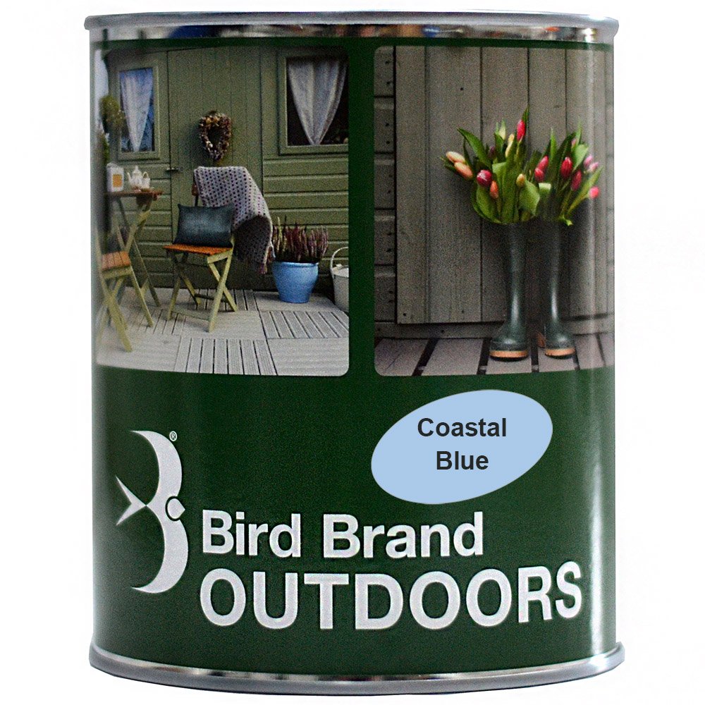 Bird Brand Outdoor Garden Paint Satin Finish (1 Litre, Coastal Blue)