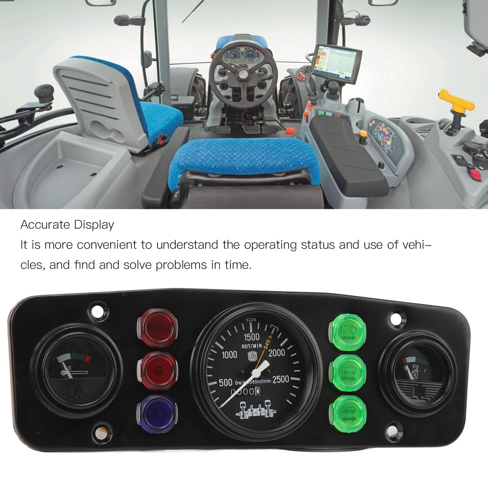 Jauge Automatique 3 en 1, Kit Complet pour Triple Voiture, Tachym¨¨tre de Temp¨¦rature de L'eau de Haute Pr¨¦cision, Niveau D'huile, Tableau de Bord pour V¨¦hicule Tracteur 12V