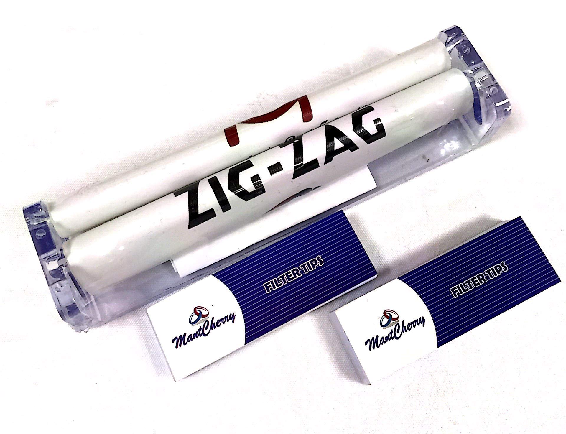 MontCherry Brand Exclusive 2 Tips Packs and Various Brands of Cigarette Rolling Machines Combo Deal by Trendz (Zigzag King Size)