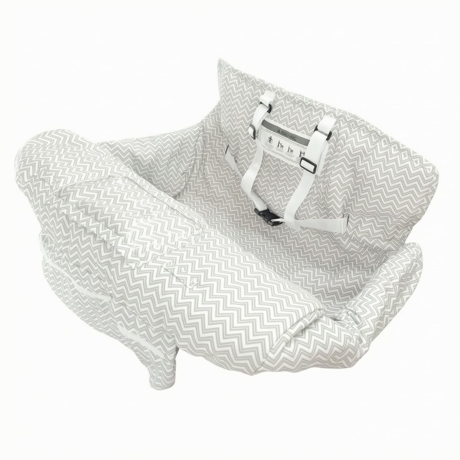 Child Cart Cushion Cuscino Carrello Bambini Coprisedile Passeggino Imbottitura Seggiolino con Cintura Integrata E Tasca, 120 80 Cm, Modello Aggiornato Con Stampa Geometrica A Onde