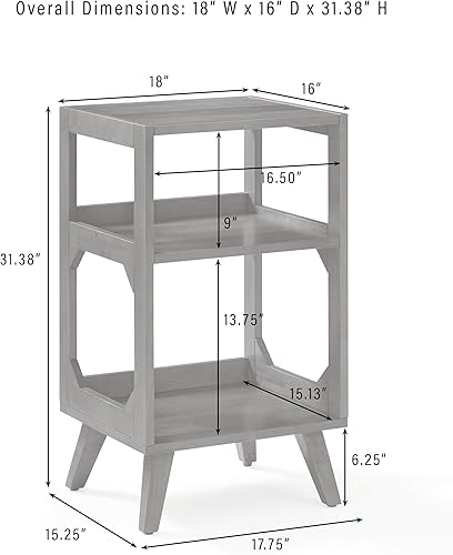 Miniatura 3 de Crosley Furniture Asheville Mid-Century Modern Media Console - Soporte para tocadiscos, almacenamiento para discos de vinilo, nogal
