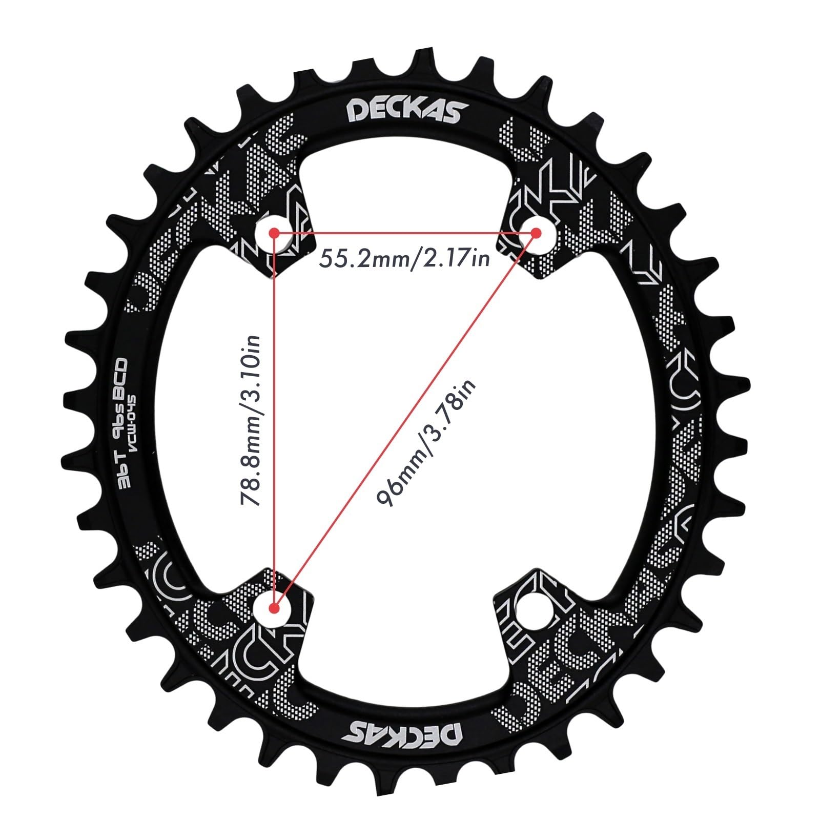 Platos para Bicicletas Plato Ovalado 32T 34T 36T 38 Dientes 96 BCD Bicicleta de Ciclismo Rueda Dentada Placa Dentada 96bcd