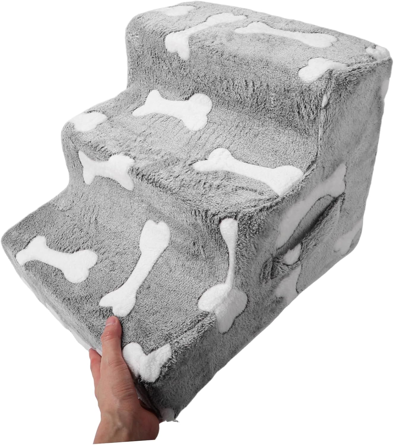 Kisangel Pet Stairs for Dogs and Cats Lightweight Non- Three-Step Ladder for High Beds and for Pets Easy to and Maintain