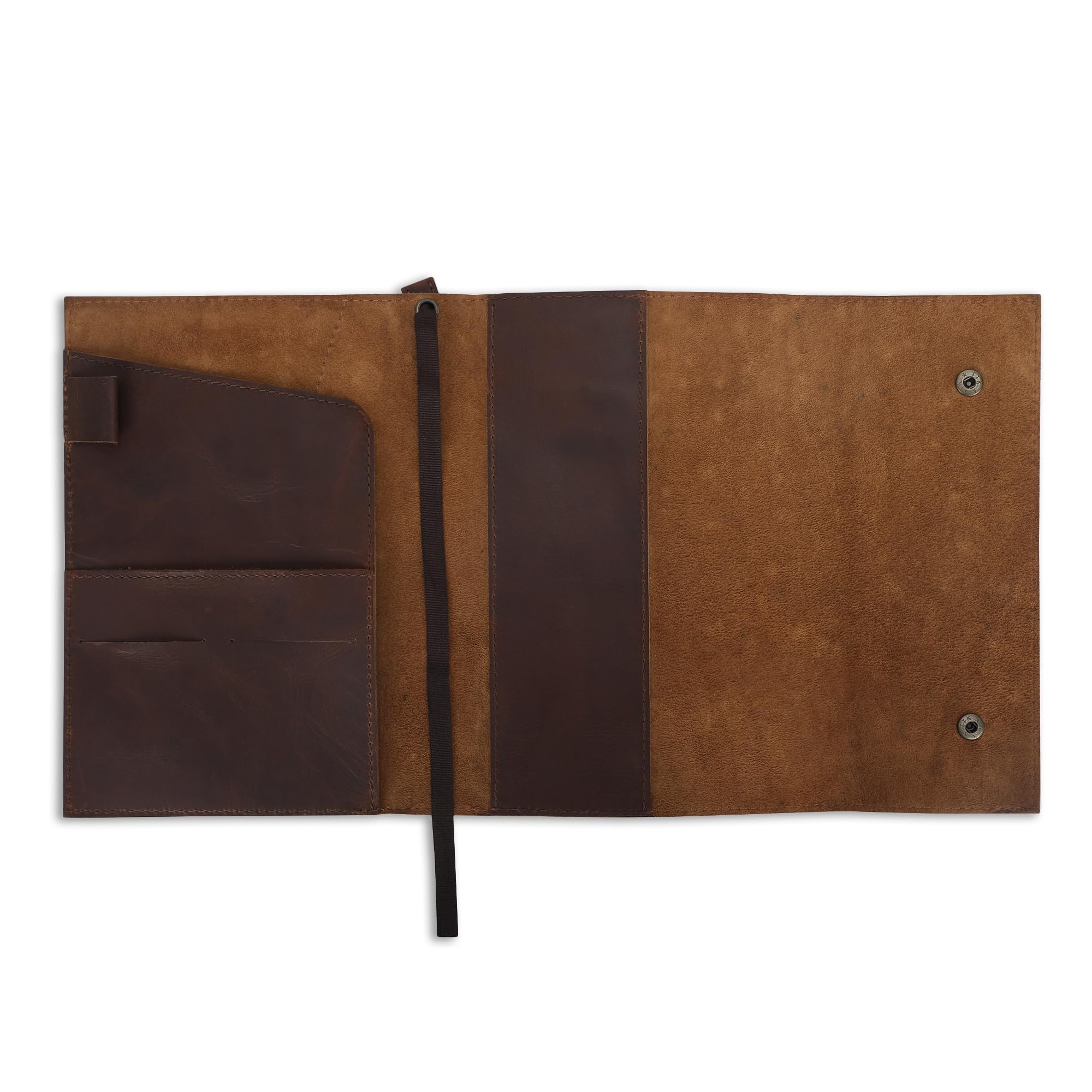 Rustikales Tagebuch aus Vollnarbenleder für A5-Notizbücher, passend für 14 x 21 cm Skizzenbücher und 14 x 21 cm Schreibblöcke, nachfüllbarer Leder-Notizbuch-Organizer mit Stiftschlaufe, 5