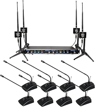 VocoPro Transmitters, Boost-Conference-8 /600ft. Long-Range, Digital Wireless Microphone Package