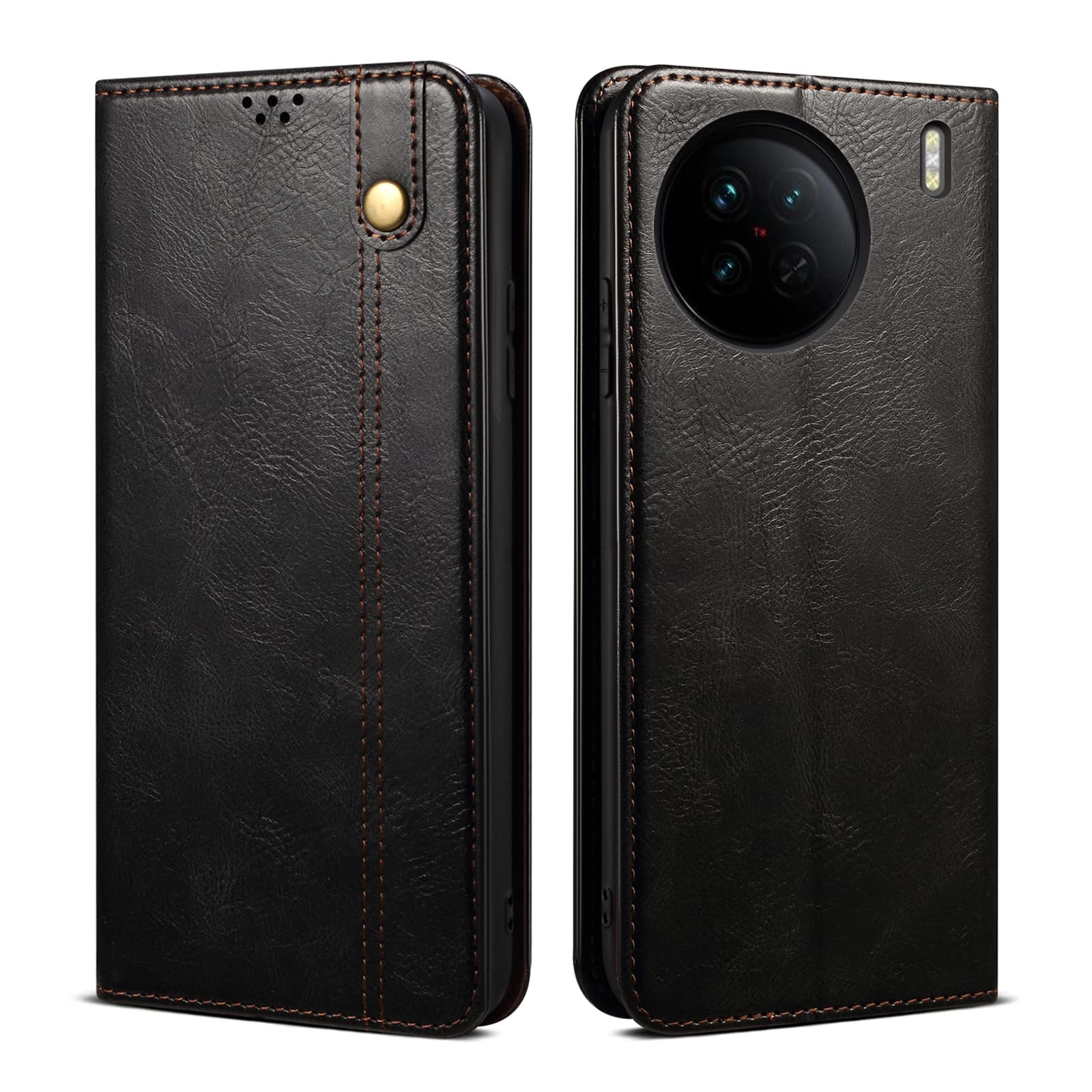Pirum Mobile Phone Case Compatible with vivo X90 Genuine Quality Black Leather Flip Cover with [Card Slots] [Magnetic Closure] [Durable Frame] (Black) (B0BF4G951B) Amazon Price History, Amazon Price Tracker