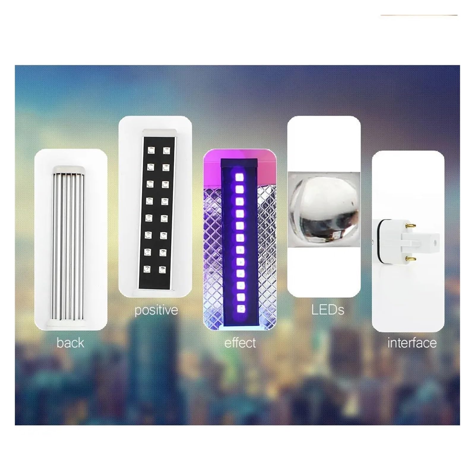 Ampoule à polymérisation UV 9W, Tube de lampe LED UV, sèche-ongles, Machine à lumière à polymériser, Source 365 + 405nm Haute énergie, largement utilisé(4PS_12LED)