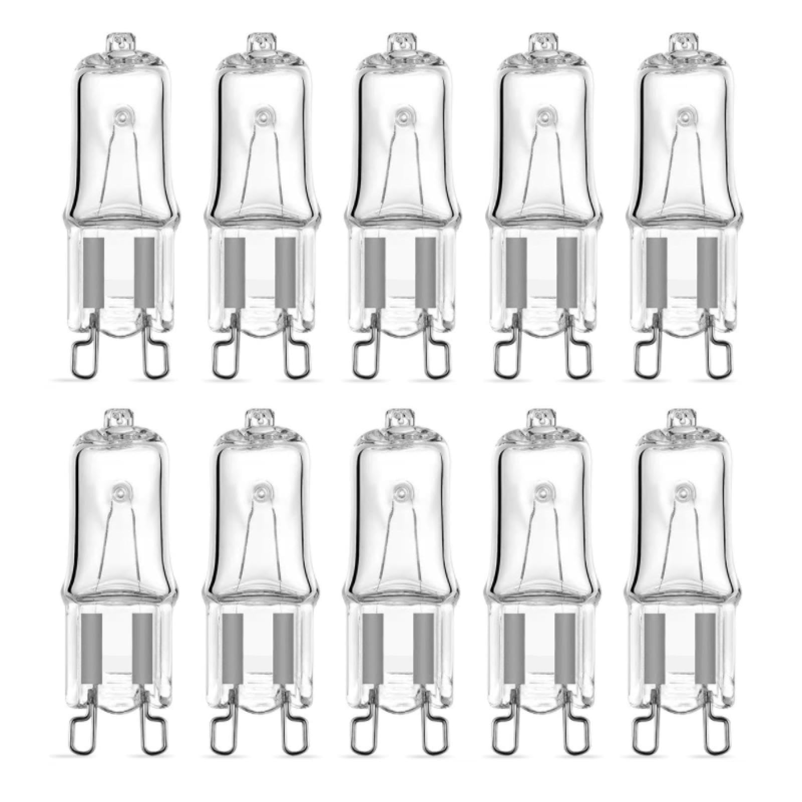 Avfora G9 Halogen Bulb 220V 360° Wide Beam Angle Warm White 2800K Frosted Dimmable Clear Capsule Bulb 10PCS 60W Clear