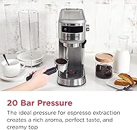Vista 7 de Frigidaire Steam Espresso Maker, Coffee Machine with Milk Frother & Cup Warmer, 20 Bar Pressure, 34 oz Removable Water Tank, Single or Double Shot