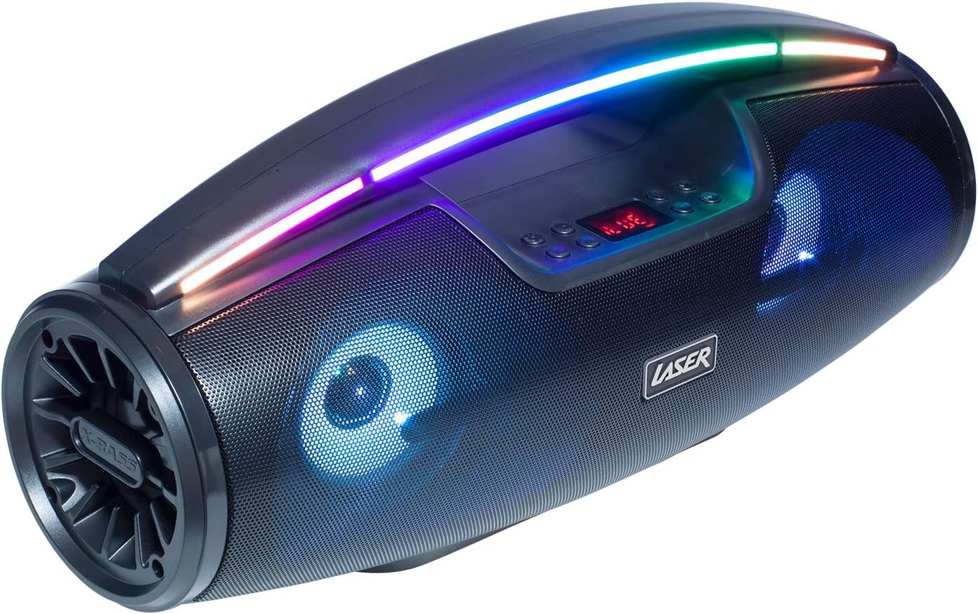 Laser Portable Bluetooth Party Speaker Boombox LED Lights USB AUX