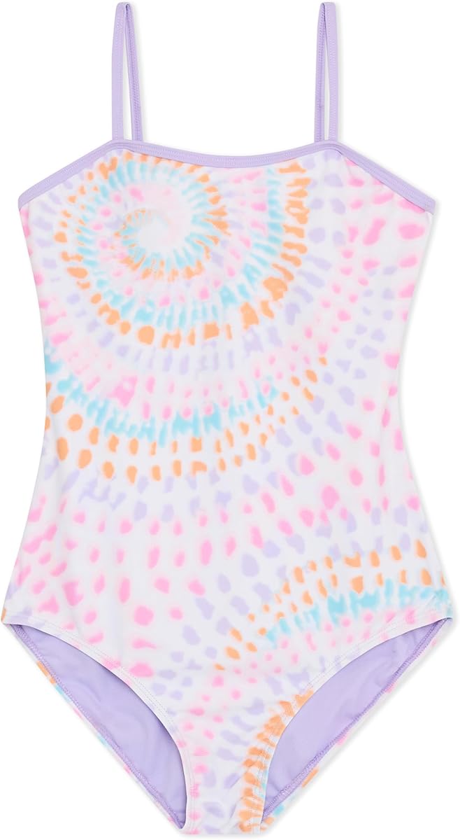 Girls' UPF 50+ Scoop-Neck Stretchable One-Piece Swimsuit