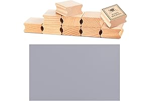 Sasylvia Blank Hard Wood Stamp Mounts Carving Tools with A4 Grey Rubber