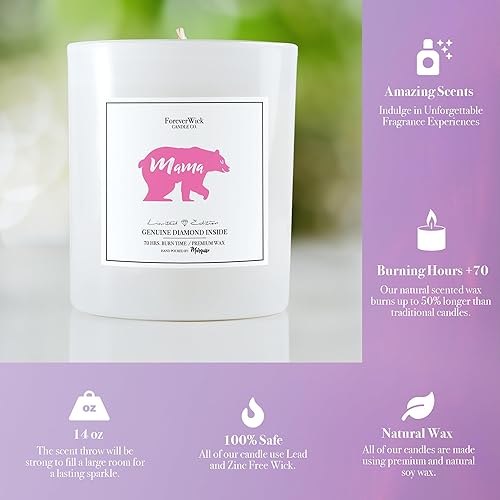 Miniatura 3 de Vela sorpresa Mama Bear con diamante en el interior, velas Foreverwick, velas de soja perfumadas, regalos para mujeres, cera de vela de aniversario,