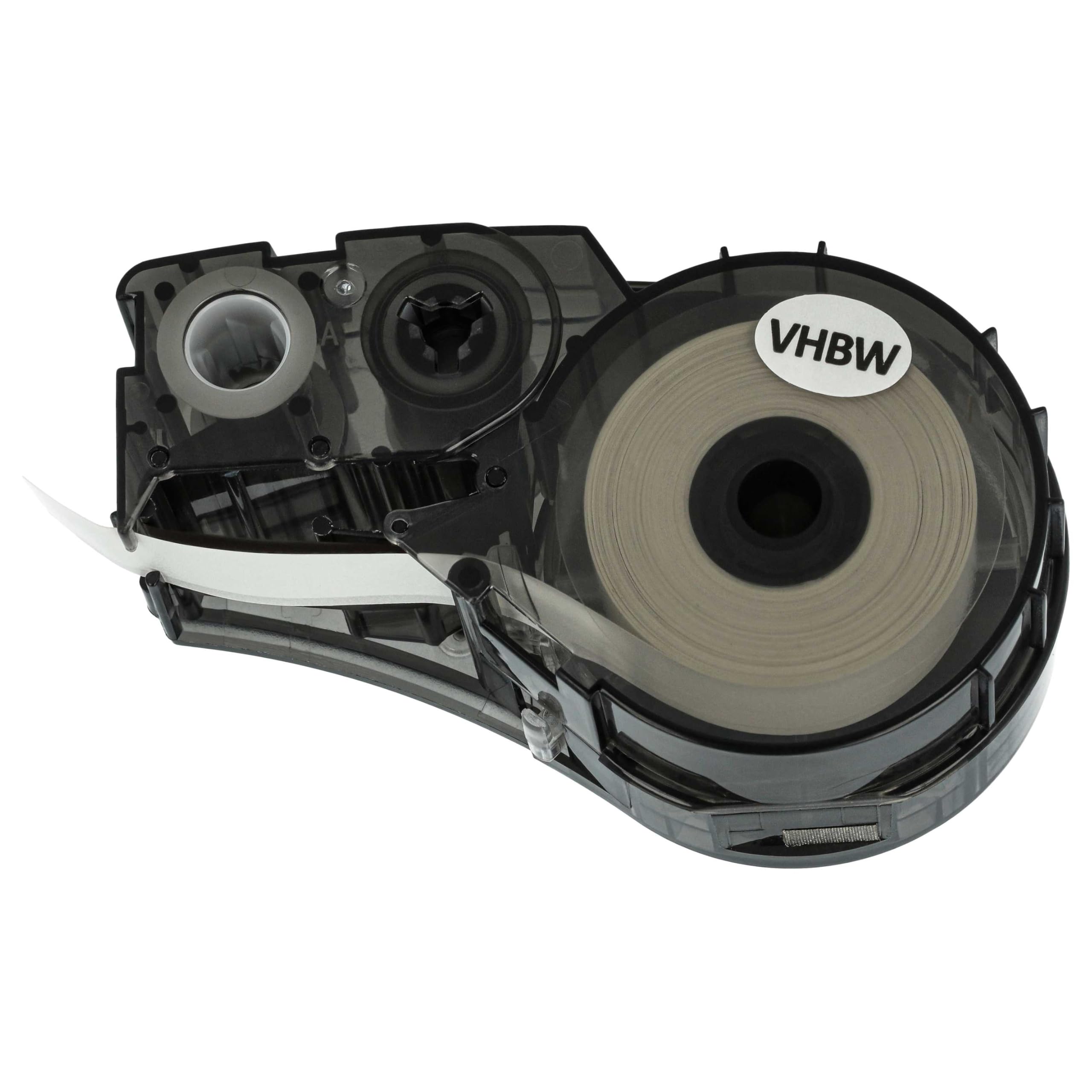 vhbw 5x Cassetta nastro compatibile con Brady M210, M210-LAB, M211, LABPAL etichettatrice 6,4m x 12,7 mm nero su bianco, poliestere