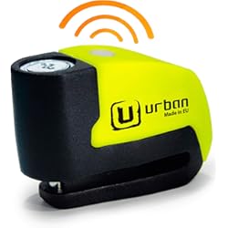 Alarma Moto Pilas URBAN UR6 Candado Moto Disco Sin o con Alarma 120dB Hi-Tech Warning Sensibilidad A+, Botón ON Luz LED, Pila CR2 Larga Duración, Más Impermeable, Pinza Antirrobo Moto Universal Scooter Bici Eléctrica